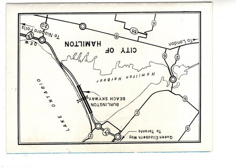 Complition of Burlington Beach Skyway 1958, Ontario Highways, Hamilton, Map