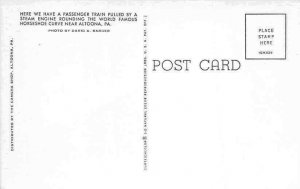 Railroad Postcards Passenger Train Pulled by a Steam Engine at Horseshoe Curve 