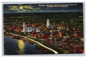 Vintage 1940's Postcard Panoramic View of Mississippi River Memphis Tennessee