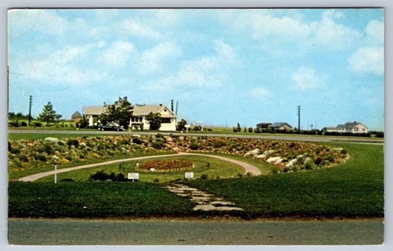 Sunken Garden & Rockery Park, Nova Scotia - New Brunswick Border, 1963 Postcard