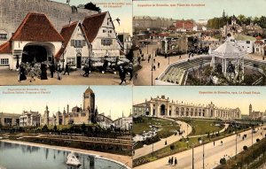 Belgium International Exposition Brussels 1910 lot of 4 postcards 