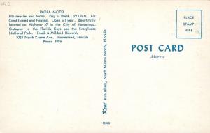 Homestead Florida~Ixora Motel~1950s Postcard