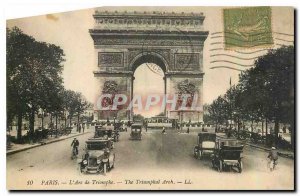 Old Postcard Paris Arc de Triomphe