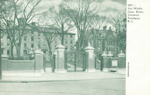 Vintage Postcard 1900's Van Winkle Gates Brown University Providence RI