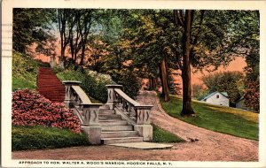 Approach to Walter Wood Mansion, Hoosier Falls NY c1923 Vintage Postcard R50