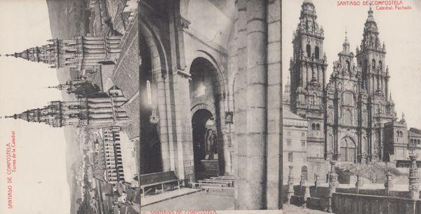 Santiago De Compostela 3x Old Spanish Postcard s