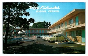 EUGENE, OR  ~ Roadside 1950s Cars MOTEL CONTINENTAL 1962 Lane County  Postcard