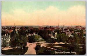 Vtg Ontario Canada City Of Toronto From Parliament Building 1910s View Postcard