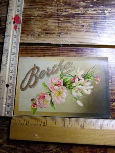 Postcard - Bertha with Flowers Embossed Art Print