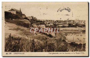 Old Postcard Granvile Vue Generale On The Pools And The Upper Town