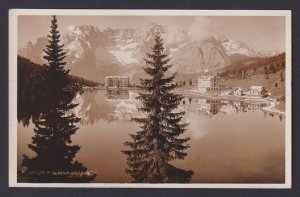 Vintage postcard Lago di Misurina Dolomites Sorapis Cortina dAmpezzo Italy