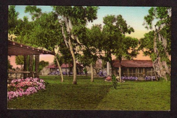 FL Moon Lake Gardens Pasco Ct New Port Richey Florida Postcard Hand-Colored PC