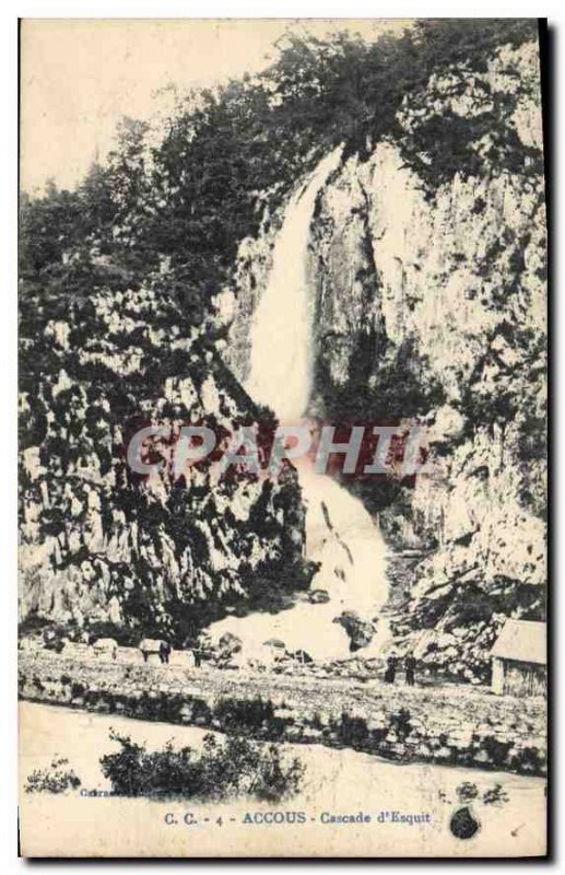 Old Postcard Accous Cascade Esquit