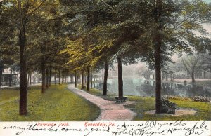 Riverside Park, Honesdale, Pennsylvania, early postcard, used in 1906