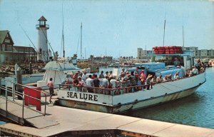 1950's Lighthouse Fishing Boat Oceanside California Postcard 2T3-627 