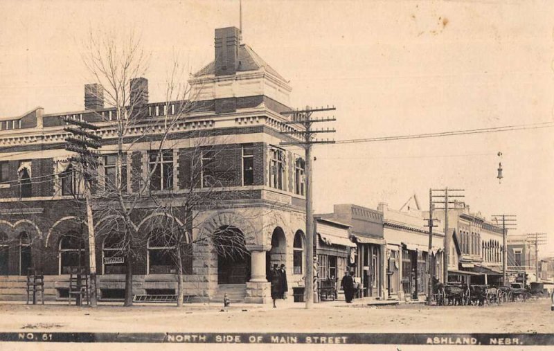 Ashland Nebraska Main Street North Side Real Photo Postcard AA12570