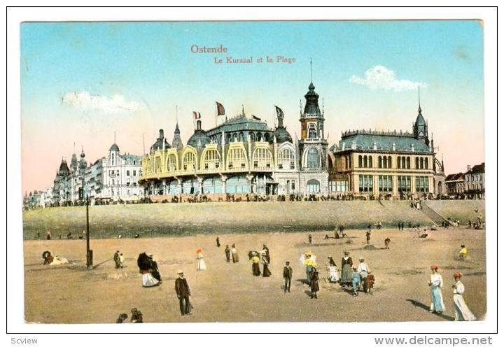 Le Kursaal Et La Plage, Ostende (West Flanders), Belgium, PU-1916