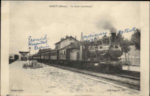 Sorcy Saint Martin France RR Train Station Depot c1915 Postcard