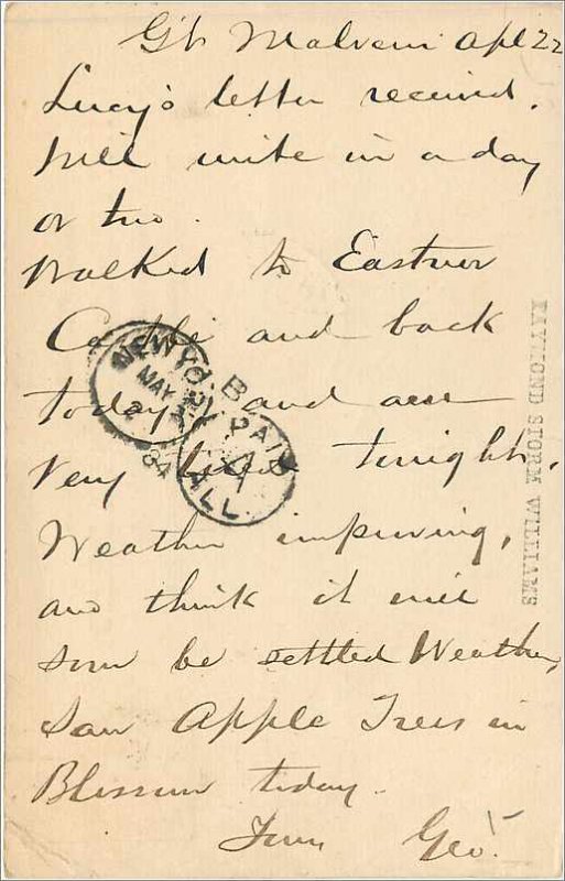 Entier Postal Stationery Postal Great Britain Great Britain 1884 Malvern to E...