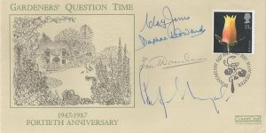 Gardeners Question Time MULTI 4x Hand Signed First Day Cover