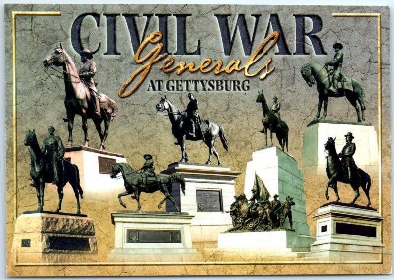 Postcard - Civil War Generals at Gettysburg, Pennsylvania