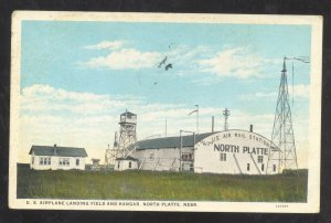 NORTH PLATTE NEBRASKA US AIRPLANE LANDING FIELD AIRPORT VINTAGE POSTCARD