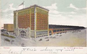 La Salle St Train Depot Elevated RR Trolley Chicago IL 1906
