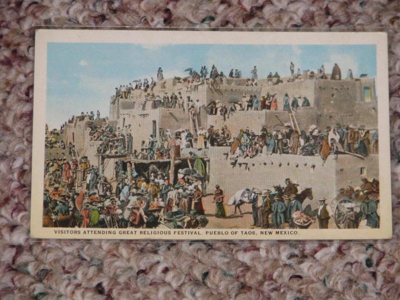 Visitors Attending Great Religious Festival, Pueblo of Taos, New Mexico, Unused