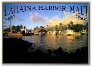 1995 Harbor Ships Lahaina Hawaii HI Maui Vintage Unposted Postcard