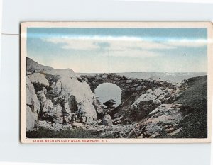 Postcard Stone Arch on Cliff Walk Newport Rhode Island USA