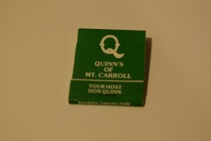 Quinn's of Mt Carroll Illinois 20 Strike Matchbook