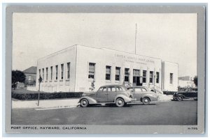 Hayward California CA Postcard Post Office Building Exterior Classic Cars c1940