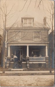 RPPC Lovely Couple Porch 1909 Mr Herbert Love Family Brookville PA Postcard J21