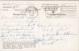 Mt Hood OR Picnic at Camp Ground Give Red Cross War Fund Cancel Postcard G75