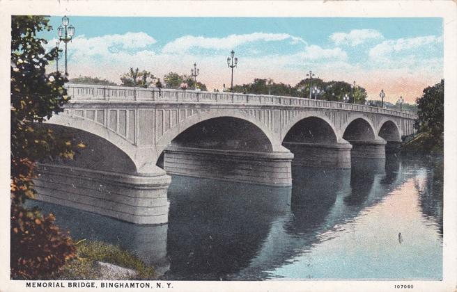 Memorial Bridge - Binghamton NY, New York - pm 1929 - WB