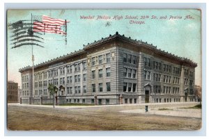 C.1900-07 Wendell Phillips High School, Chicago. Postcard P154E