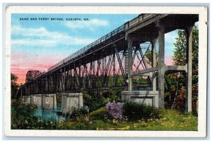 c1950's Sand Bar Ferry Bridge Augusta Georgia GA Unposted Vintage Postcard 