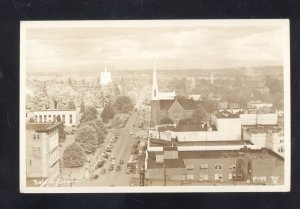 RPPC SALEM OREGON DOWNTOWN STREET SCENE BIDSEYE VIEW REAL PHOTO POSTCARD