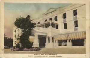 bermuda, St. GEORGES, Portico & Main Entrance St. Georges Hotel (1920s) Postcard