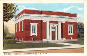 B60/ Hendersonville North Carolina NC Postcard c1910 Carnegie Library Building