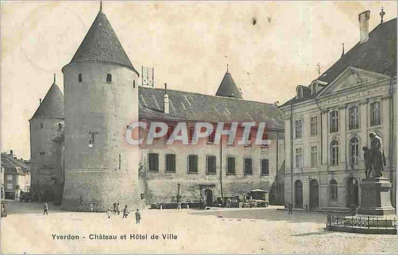 CPA Yverdon Chateau et Hotel de Ville 