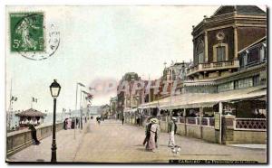 Old Postcard Cabourg The beach promenade