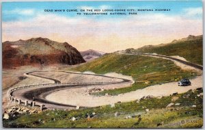 Montana, Dead Man's Curve, Red Lodge-Cooke, Yellowstone National Park, Postcard