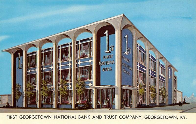 New Home~1st Georgetown National Bank KY~Artist Conception~Revolving Doors? '65