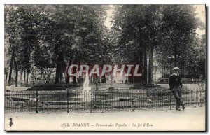 Old Postcard Roanne Walks Popule The Water Jet