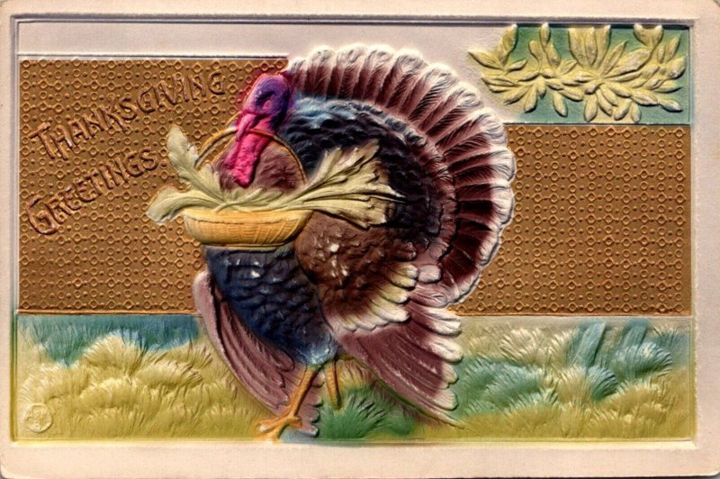 Thanksgiving With Turkey Embossed