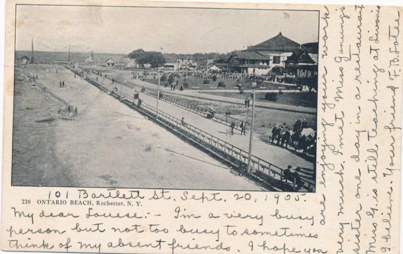 Scene at Ontario Beach Park - Charlotte, Rochester, New York - pm 1905 - UDB