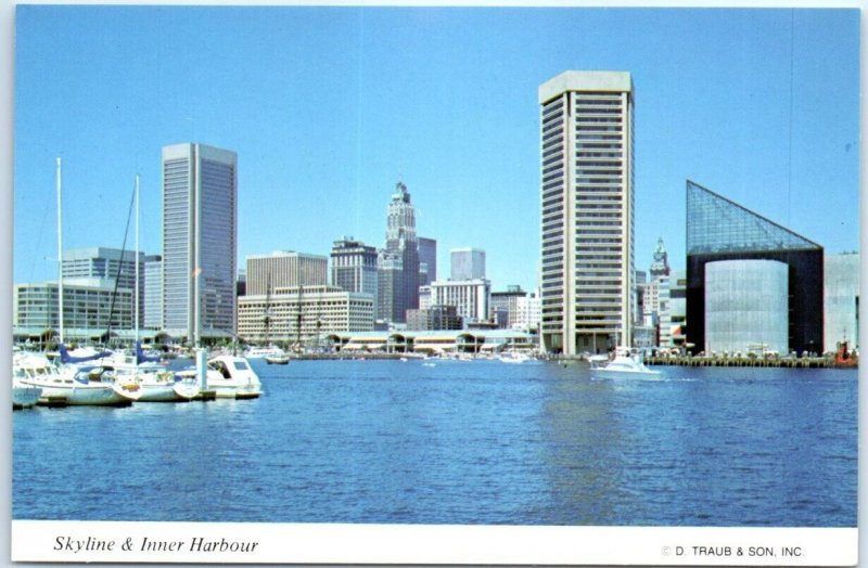 Postcard - Skyline & Inner Harbor - Baltimore, Maryland