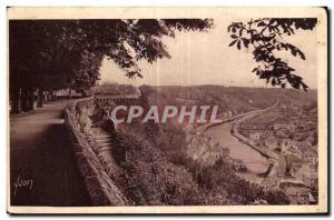 Old Postcard Dinan Rance view of the English Gardens