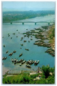 c1960's Perfume River Bridge in Hue South Viet Nam Antique Unposted Postcard